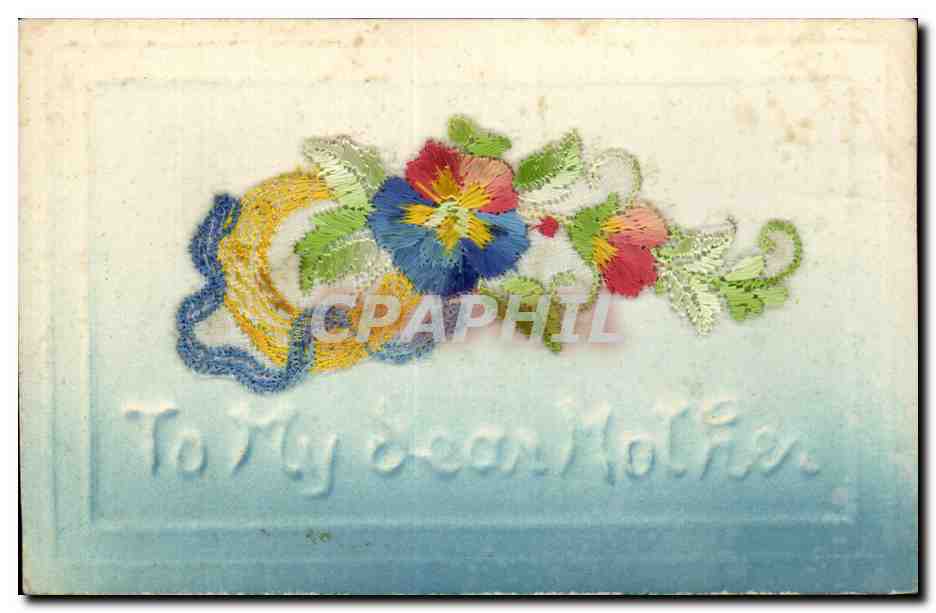 CPA Fantaisie Decor brode To my dear mother