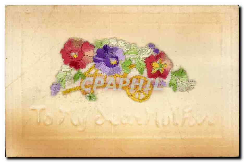 CPA Fantaisie Decor brode To my dear souvenir