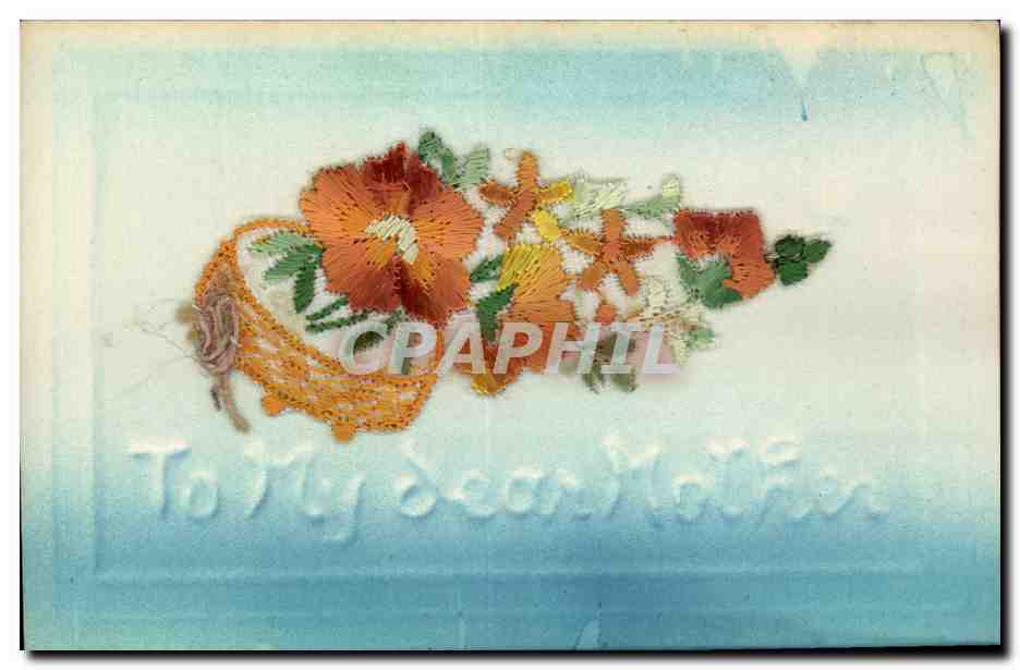 CPA Fantaisie Decor brode To my dear mother