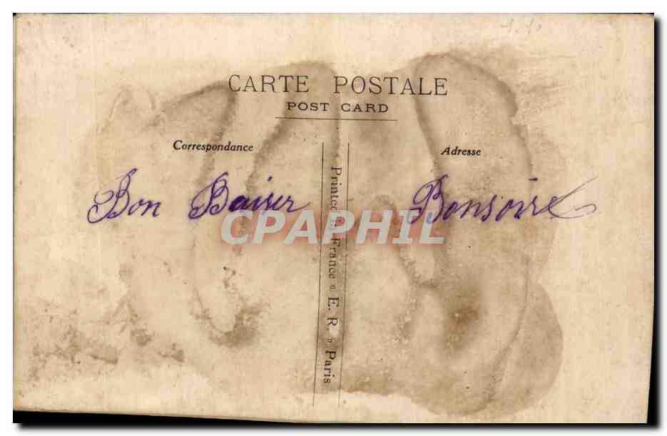CPA Fantaisie Decor brode Bonne fete oiseau  — Rückseite