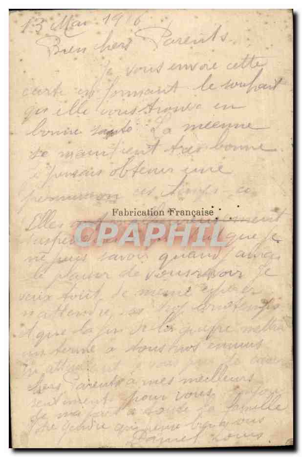 CPA Fantaisie Decor brode Souvenir de l Iser 1914 1915 — Rückseite