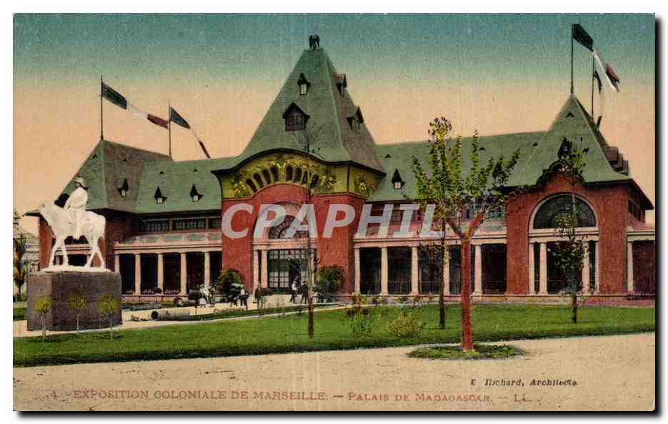 CPA Marseille Exposition coloniale 1922 Palais de Madagascar
