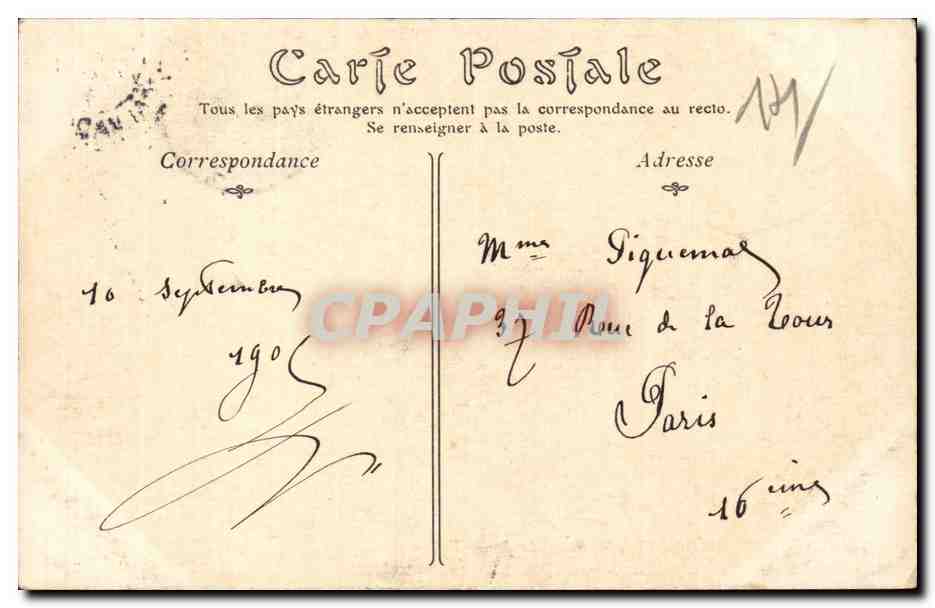 CPA Trouville sur Mer le jardin public — Verso