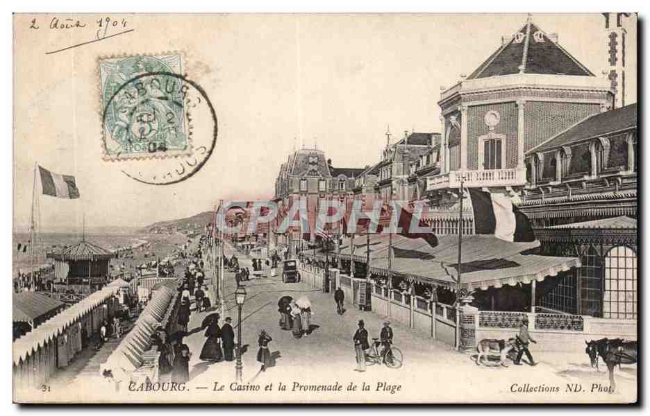 CPA Cabourg Le casino et la promenade de la plage 