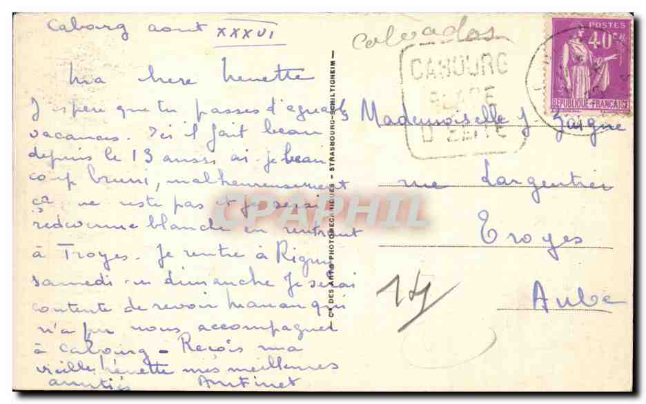 CPA Cabourg La plage et le grand hotel (Viraut et Mauclerc) — Rückseite