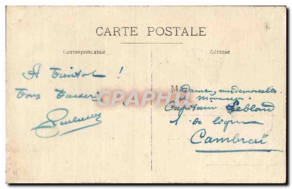 CARTE PHOTO Militaria Soldats Cambrai — Verso