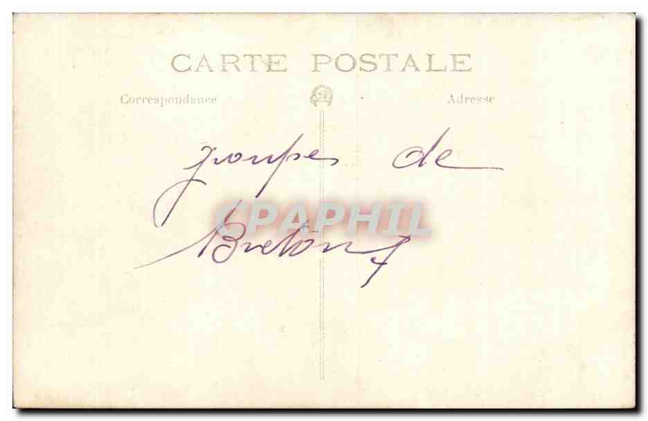 CARTE PHOTO Militaria Soldats Groupe de bretons  — Verso