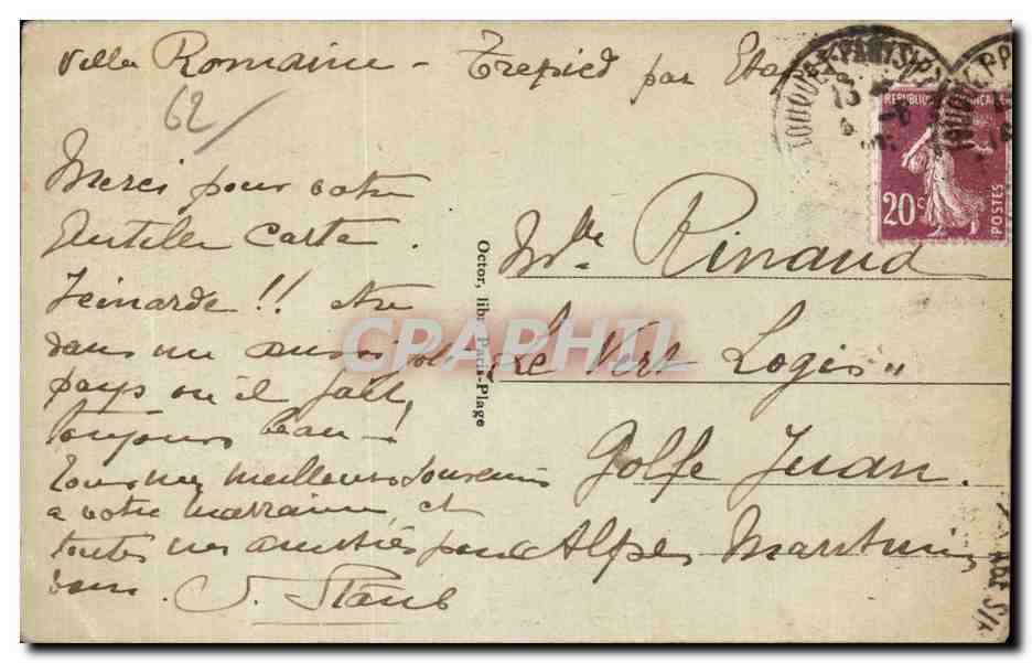 Vintage Postcard Le Touquet Paris Plage The entrance to the forest — Back