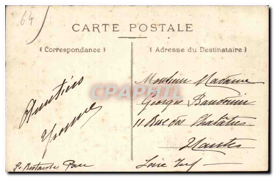 Pau — Allgemeiner Blick und die Eisenbrücke des Südens — Verlag A. Périn — Rückseite