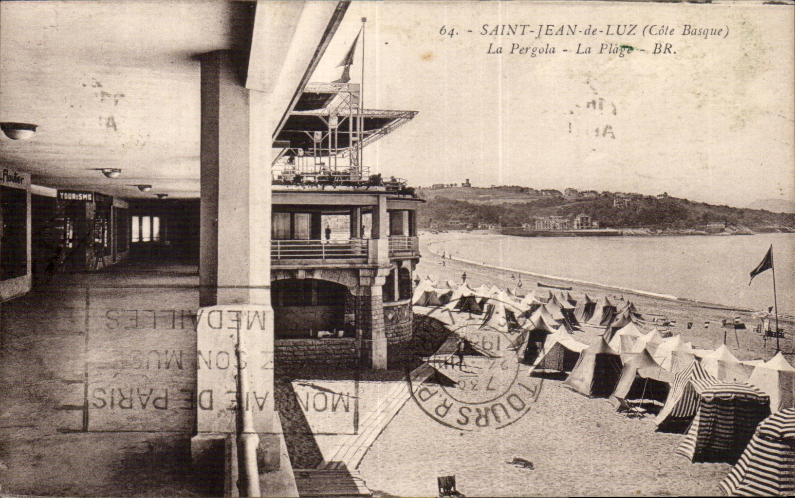 CPA Saint Jean de Luz La Pergola La plage 