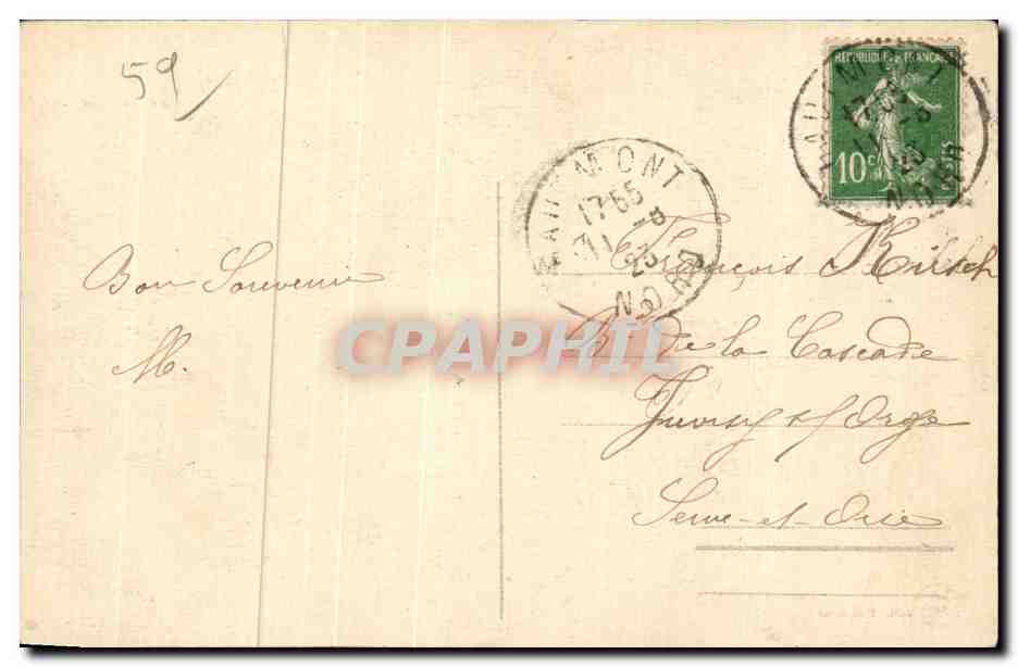 CPA Maubeuge Le tambour Stroh — Back
