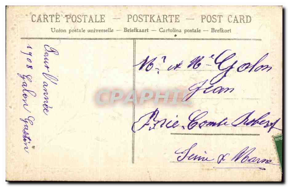 CPA Fantaisie Fleurs Meilleurs voeux — Rückseite