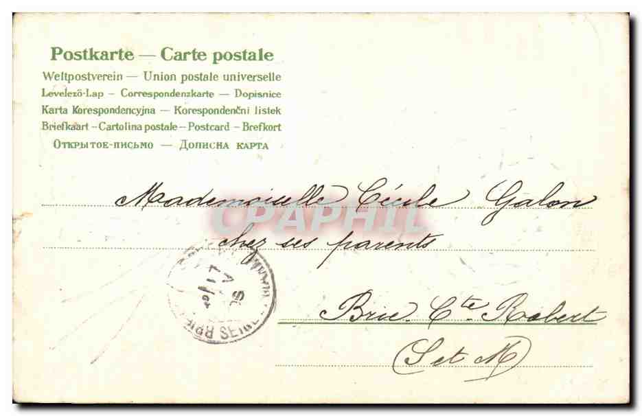 CPA Fantaisie Fleurs Amitie sincere — Rückseite