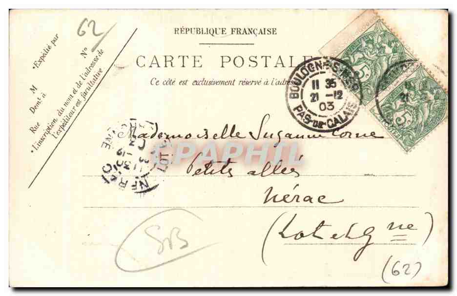 CPA Boulogne sur Mer Matelotte Boulonnaise Folklore Costume Metier — Verso