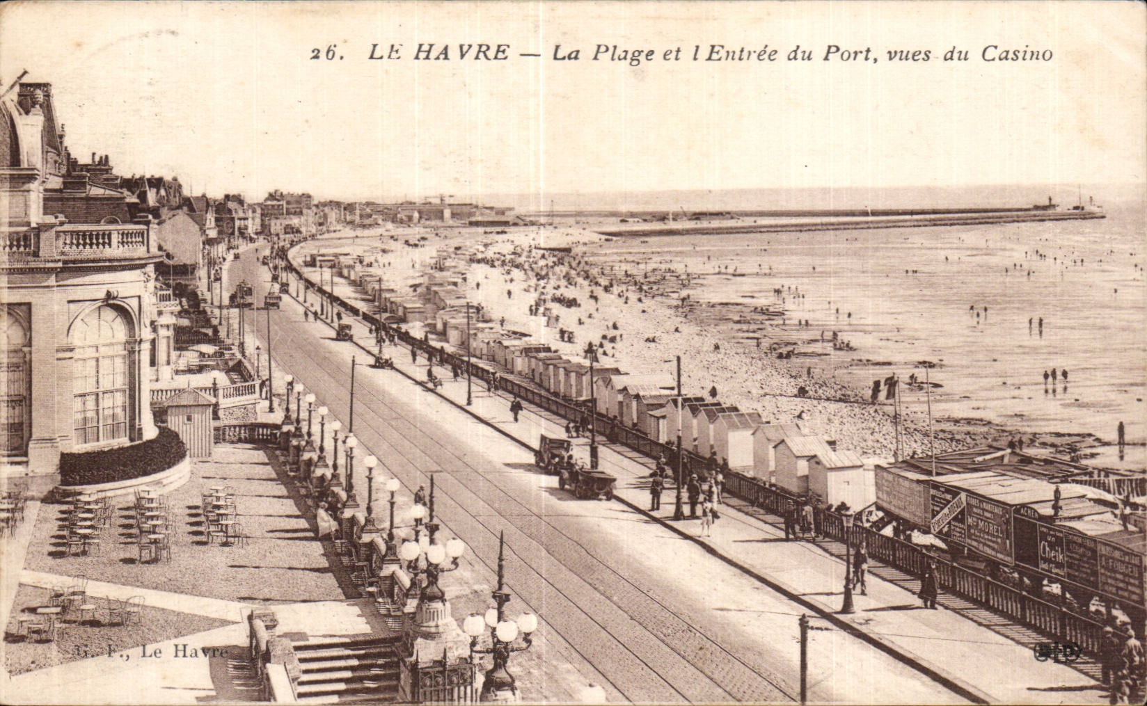 CPA Le Havre La plage et l entree du port vues du casino