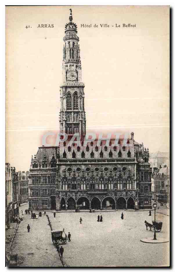 CPA Arras Hotel de ville Le beffroi
