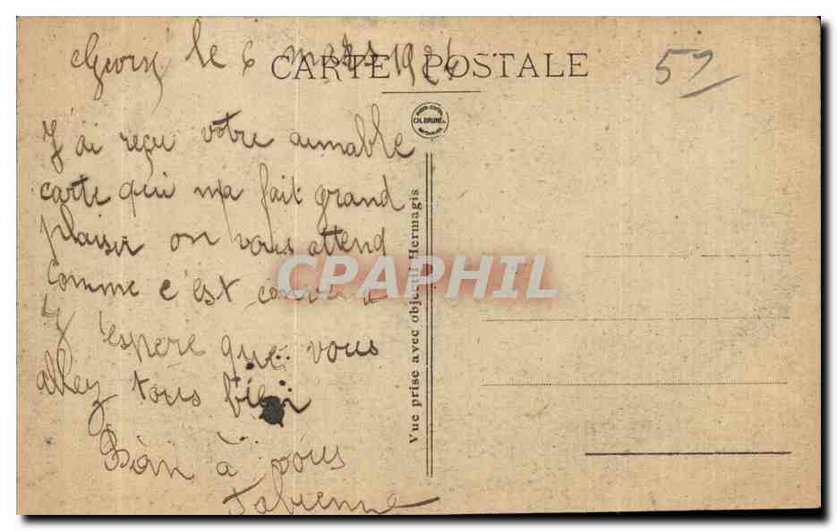 Givry-en-Artonne — The Memorial to the Dead of the War 1914-1918 — publisher OR, no. 9 — Back