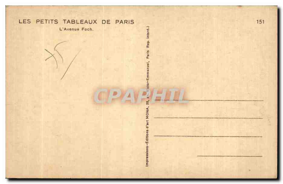 CPA Paris Bois de Boulogne L avenue Foch Horse Cheval — Verso