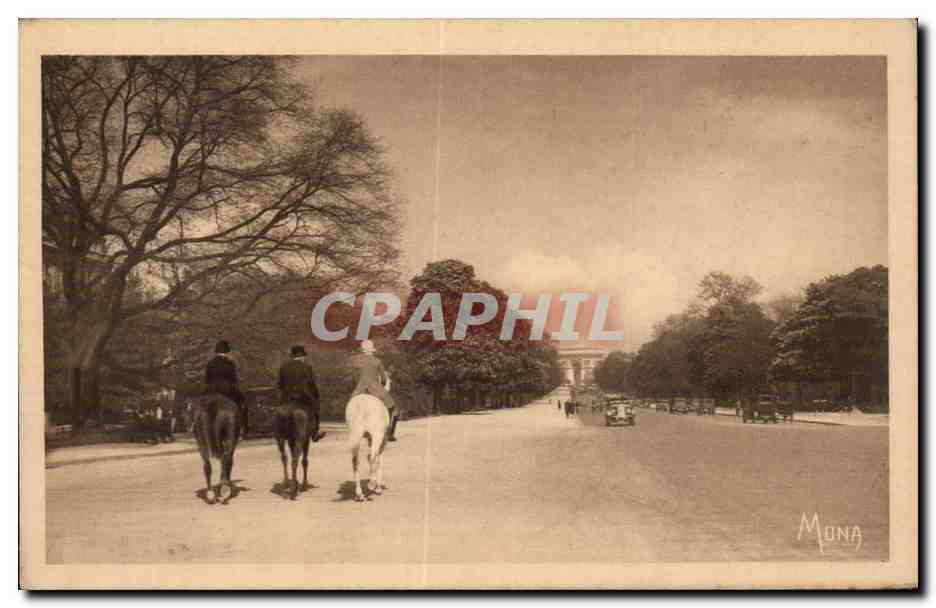 CPA Paris Bois de Boulogne L avenue Foch Horse Cheval
