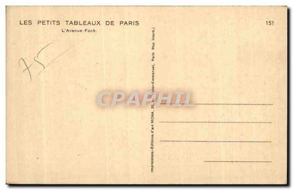 CPA Paris Bois de Boulogne L avenue Foch Horse Cheval — Verso