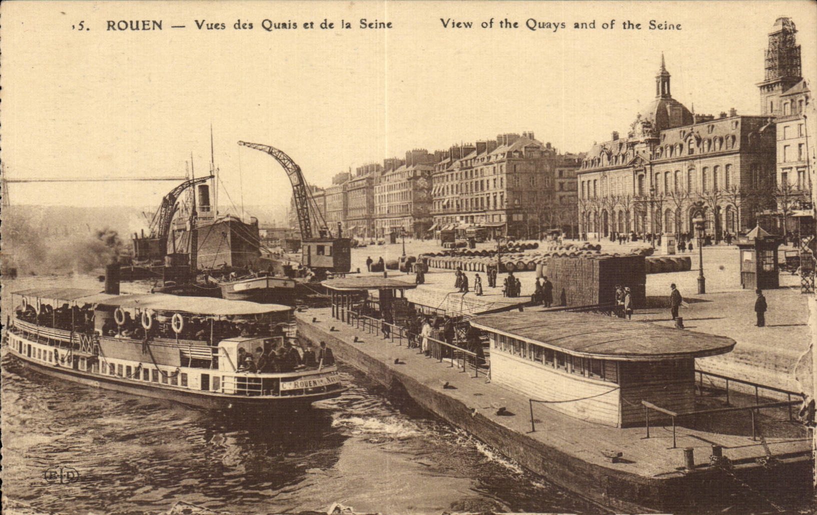 CPA Rouen Vues des quais et de la Seine 