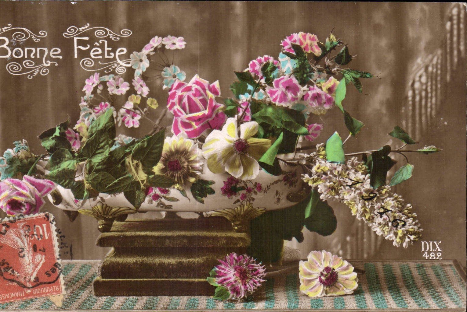 - Fleurs - Bonne Fete - Happy Birthday - CPA 