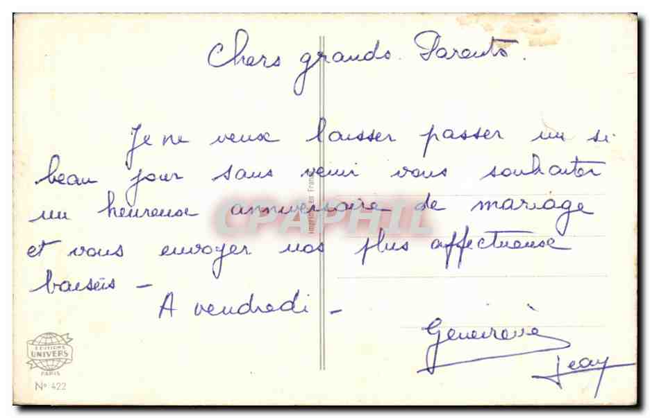 - Fleurs - Heureux Anniversaire - Happy Birthday - CPA  — Verso