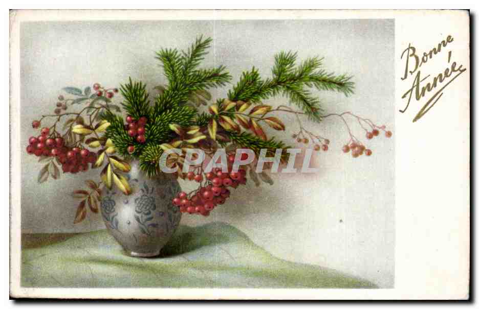 - Fleurs - Bonne Annee - Happy New Year - CPA 