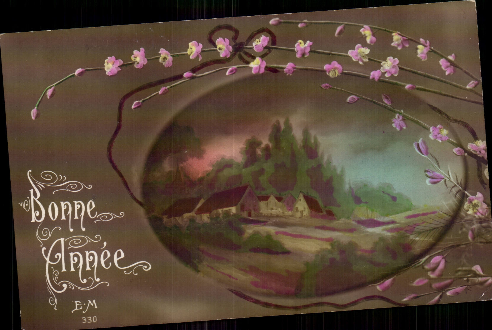 - Fleurs - Bonne Annee - Happy New Year - CPA 