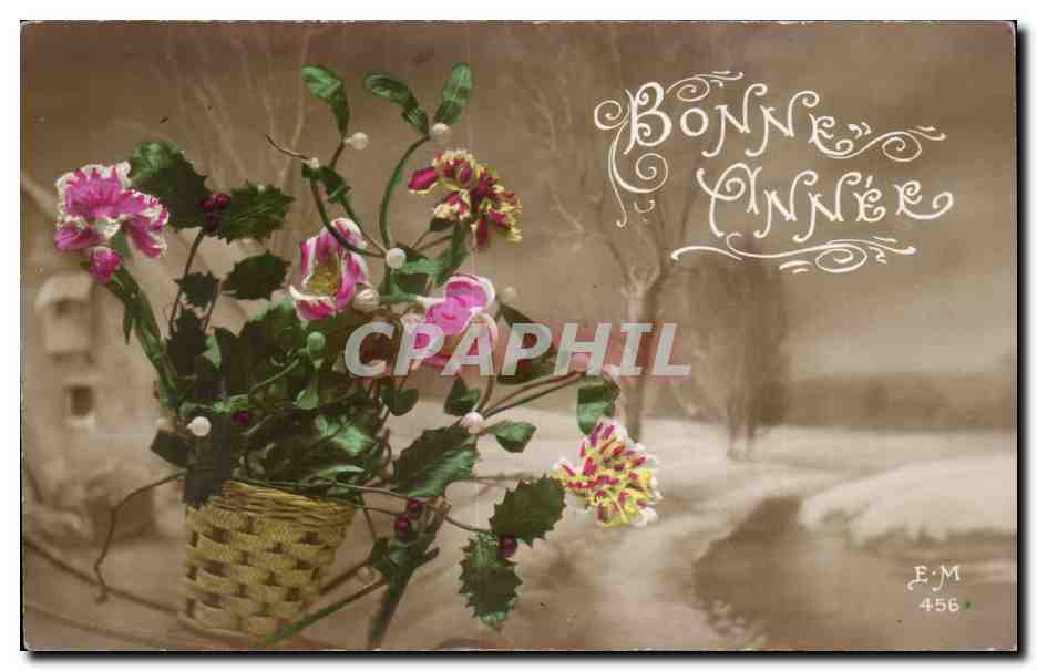 - Fleurs - Bonne Annee - Happy New Year - CPA 