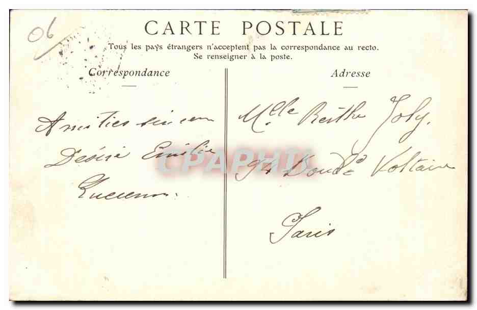 Beaulieu - Vue prise de la petite Afrique - CPA  — Rückseite