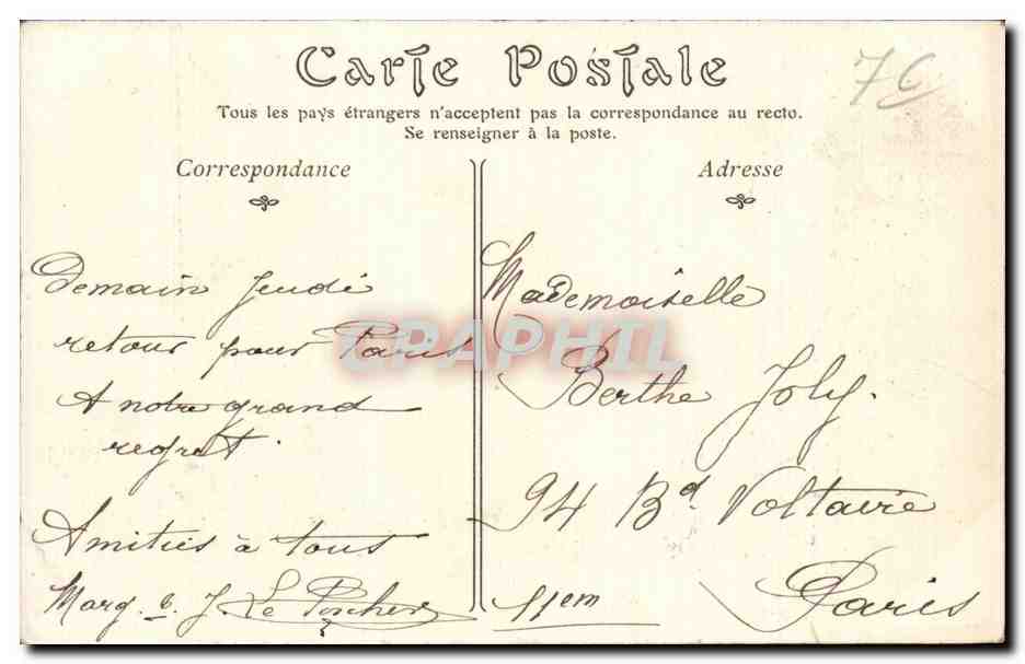 Rouen - Vue Generale prise du Pont Transbordeur - CPA  — Verso