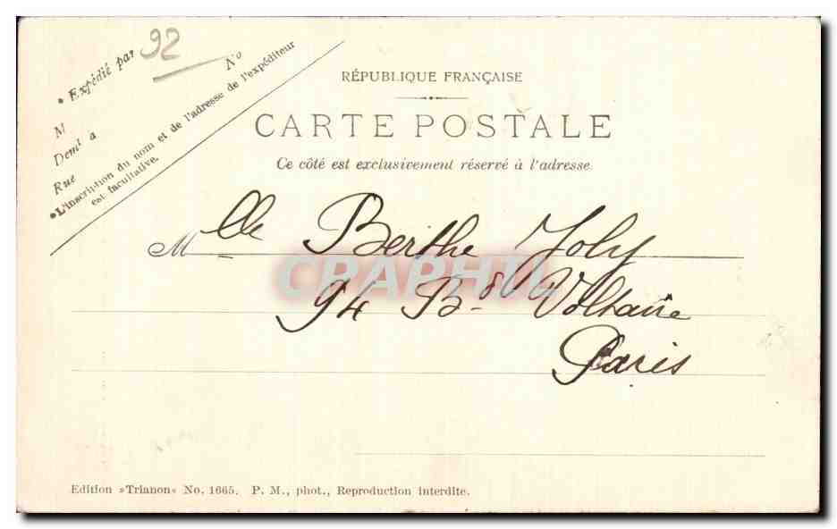 Foret de Meudon - Bois de Clamart - CPA  — Rückseite