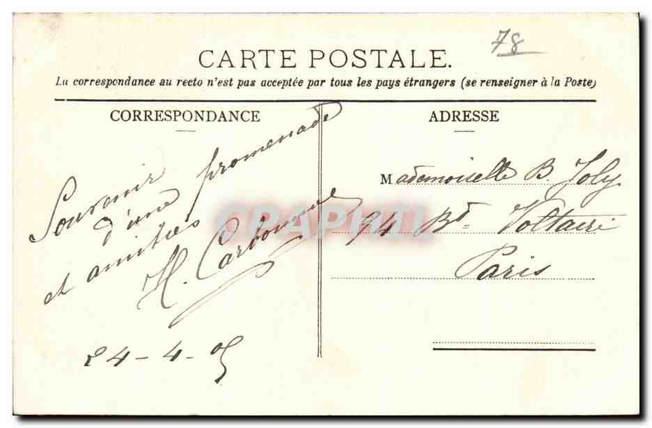 Saint Germain en Laye - La Foret - Pont du Chateau du Val - CPA  — Verso