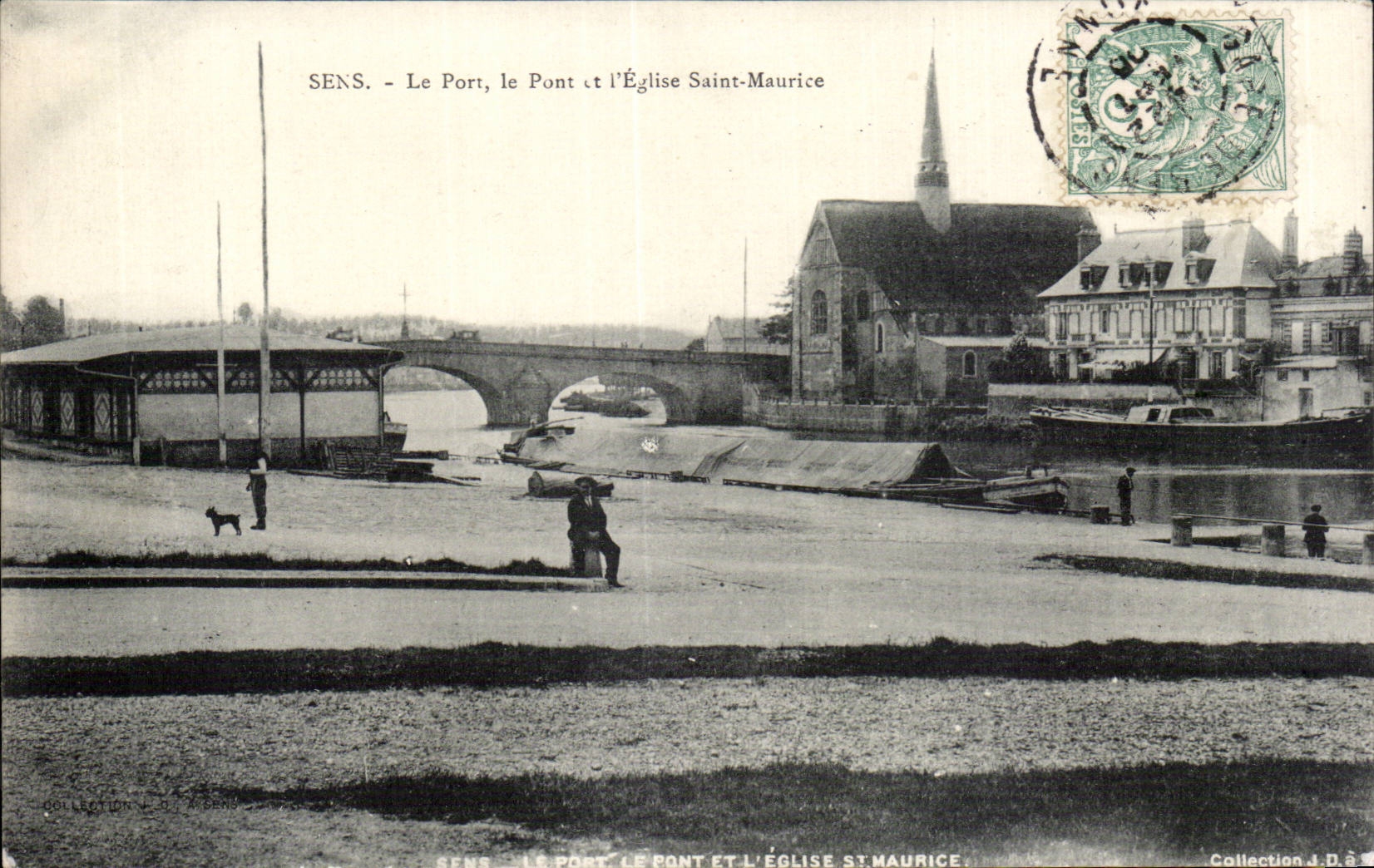 Sens - Le Port - Le Pont - L Eglise Saint Maurice - CPA 