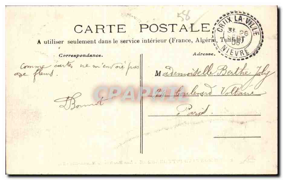 Le Morvand Pittoresque - Les Roches de Basseville - CPA  — Rückseite