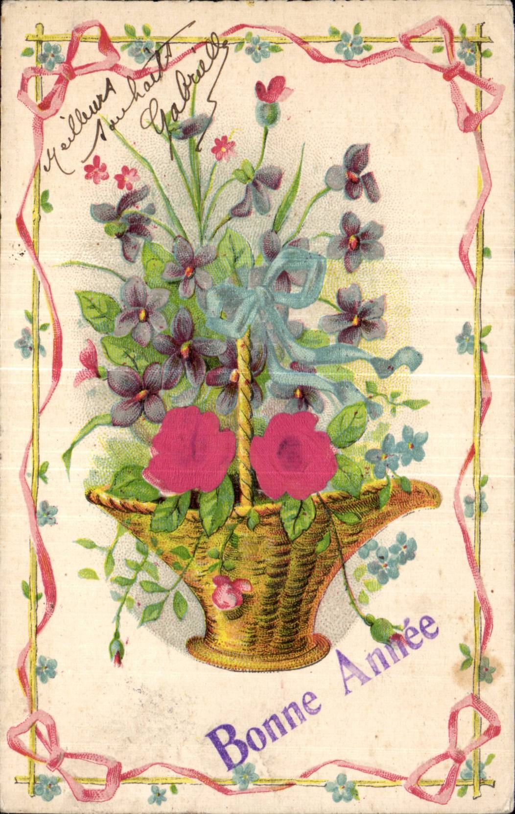 Fleurs Bonnee Annee - CPA 