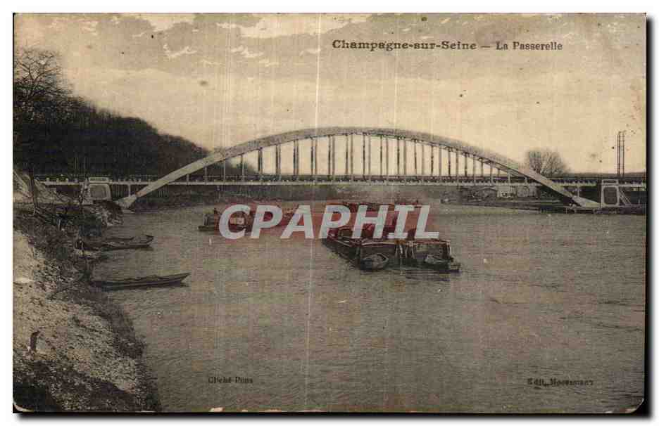 Champagne sur Seine - La Passerelle - CPA 