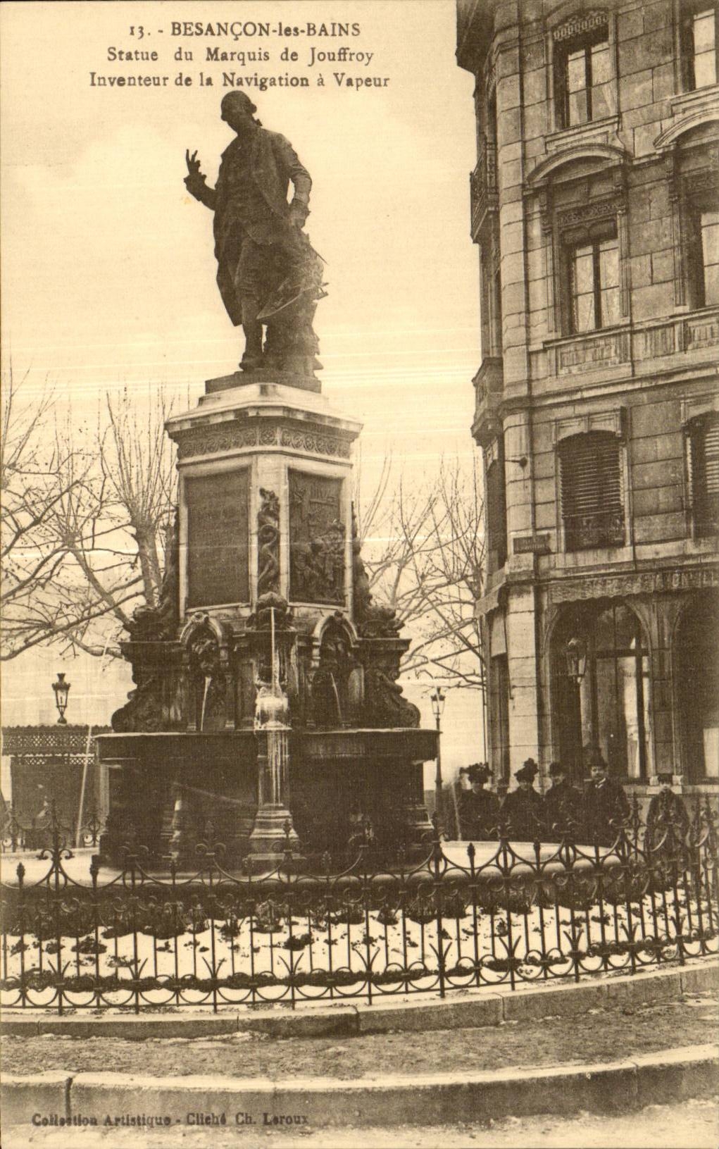 Besancon les Bains - Statue de Marquis de Jouffroy - CPA 
