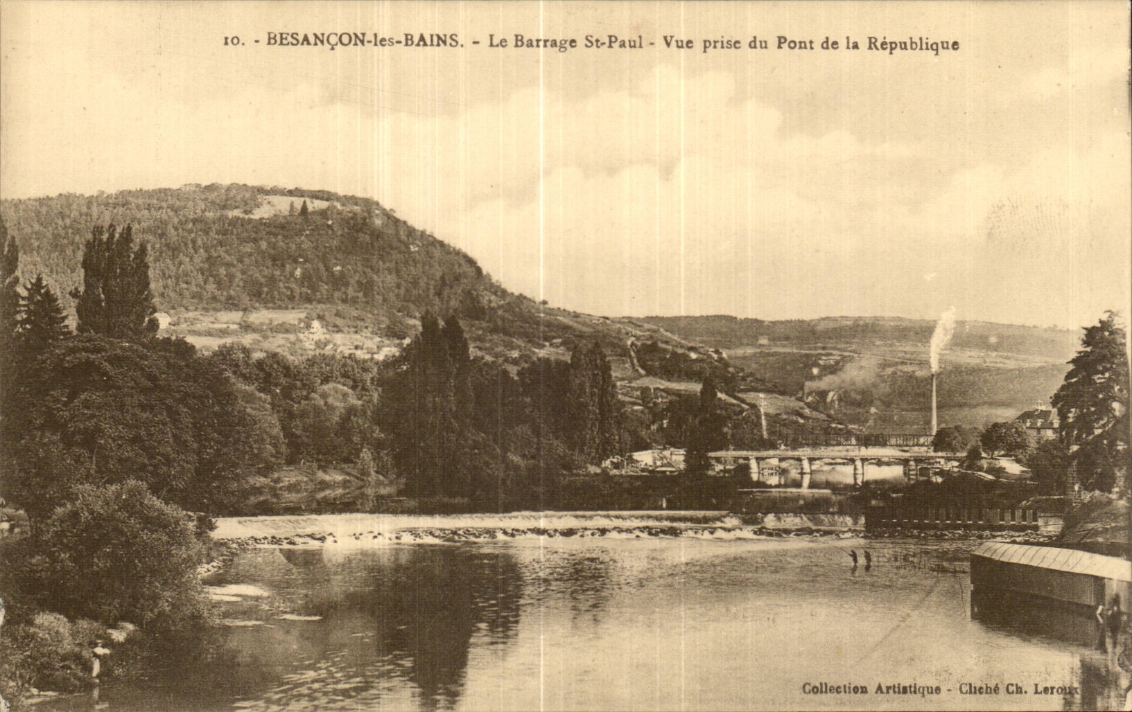 Besancon les Bains - Le Barrage St Paul - Vue Prise du Pont - CPA 