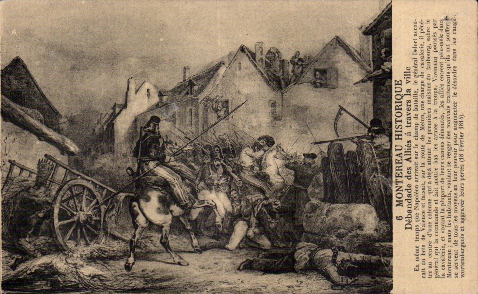 Montereau Historisch - Alliierte Truppen durchqueren die Stadt Napoleon - Antike Ansichtskarte
