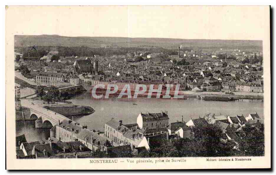 Montereau — Allgemeiner Blick, Aufnahme von Surville — Buchhandlung Maliet in Montereau