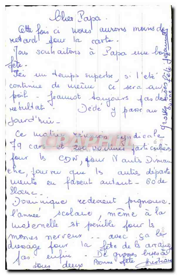 Fleurs Bonne Fete - Happy Birthday - Daisy - CPA  — Verso
