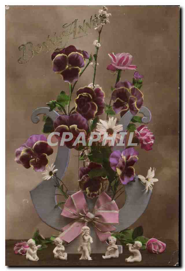 Fleurs Bonne Annee - Happy New Year - CPA 