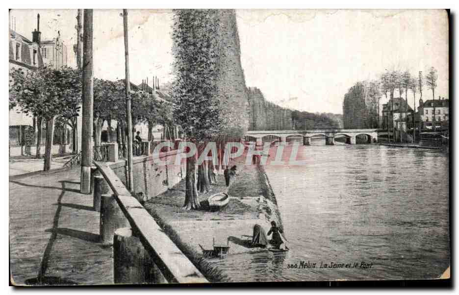 Melun - La Seine et le Pont - CPA 