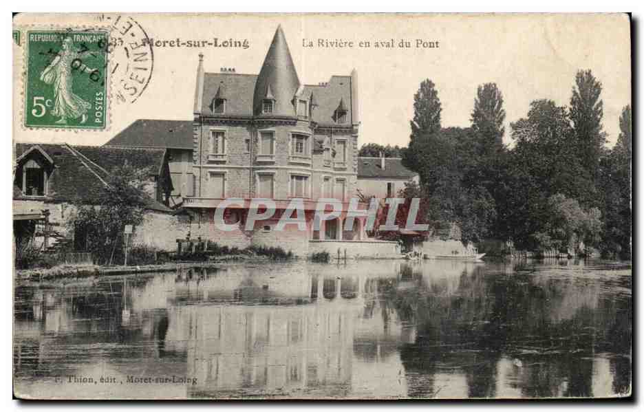 Moret sur Loing - La Riviere en aval du Pont - CPA 
