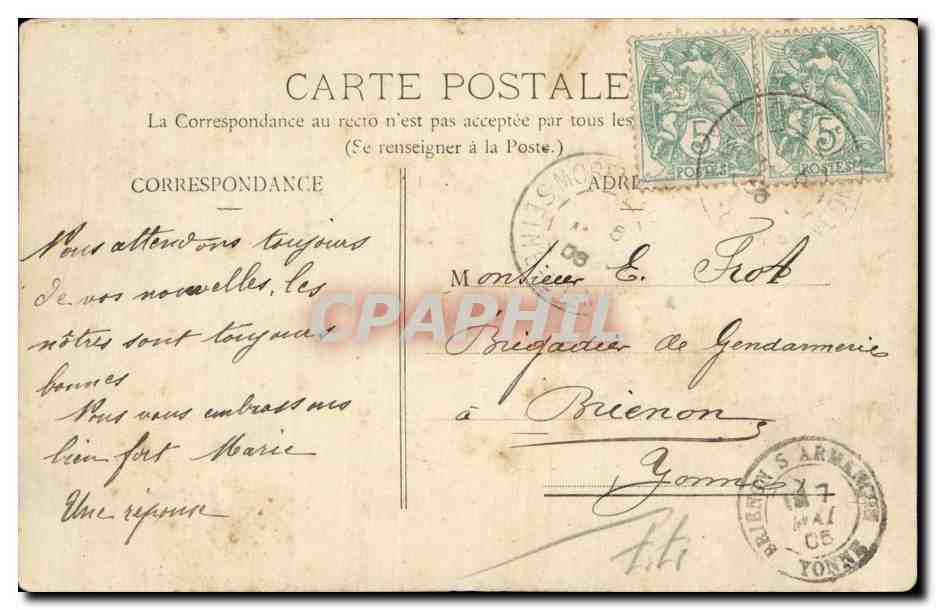 Moret sur Loing - Le Loing - CPA  — Verso