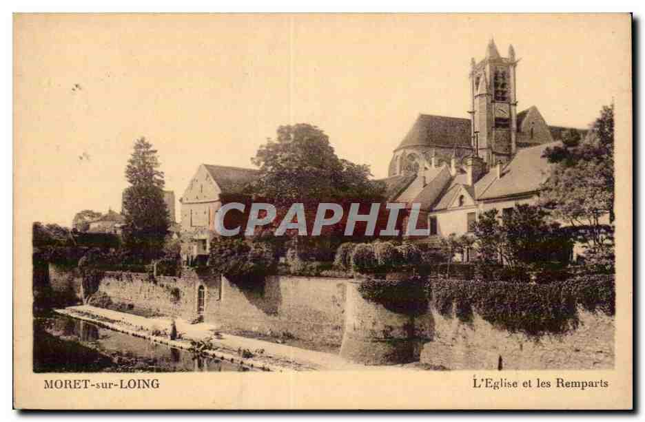 Moret - L Eglise et les Remparts - CPA 