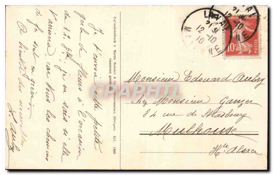 Fleurs Bonne Fete - Happy Birthday - CPA — Rückseite