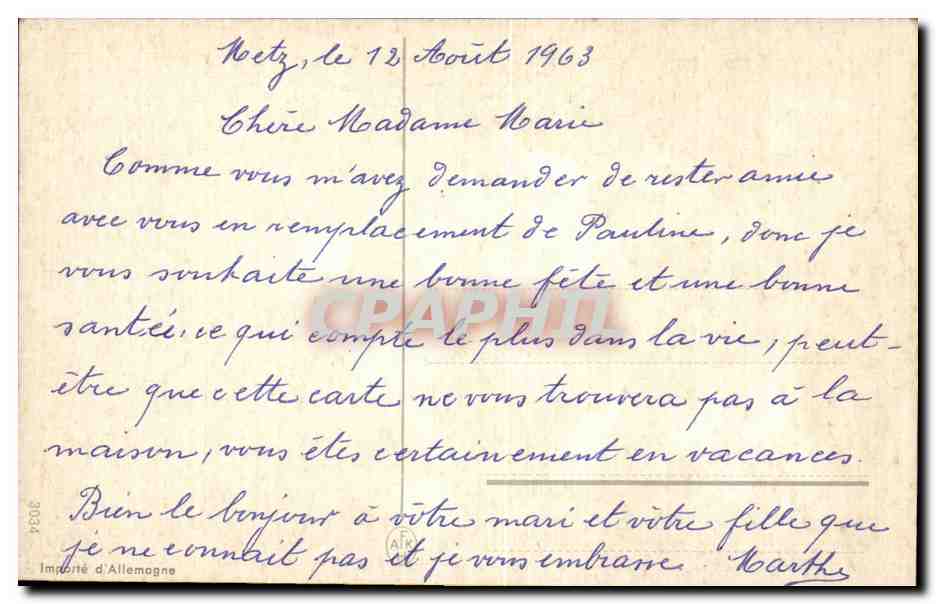 Fleurs Bonne Fete - Happy Birthday - CPA — Rückseite